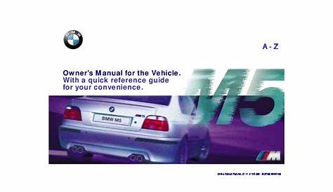 bmw e39 owners manual