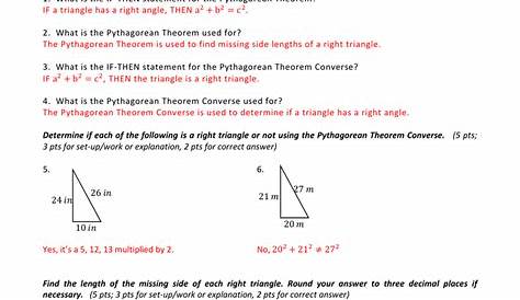 pythagorean theorem maze worksheets answer key