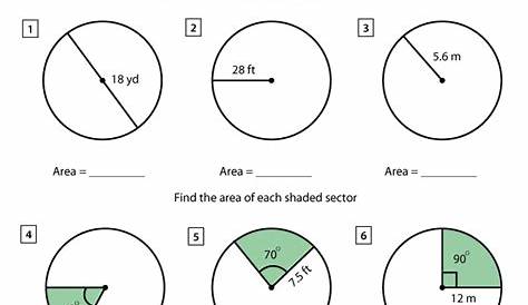Area of Circles and Sectors Worksheets - Math Monks