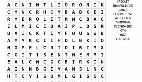 Printable Word Searches Sports