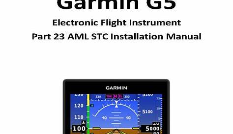 Garmin G5 Electronic Flight Instrument Part 23 AML STC Installation