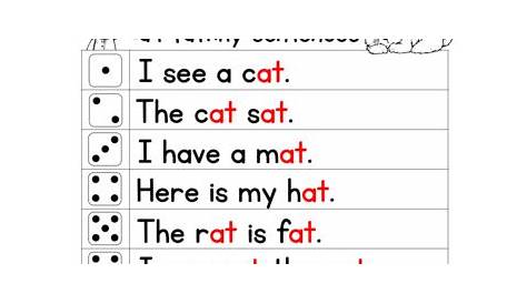 Reading Fluency Practice Roll & Read {short vowel words in sentences}