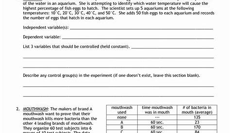 scientific method worksheet answers