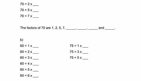 Factors And Multiples Worksheet For Grade 5 With Answers - Free Printable
