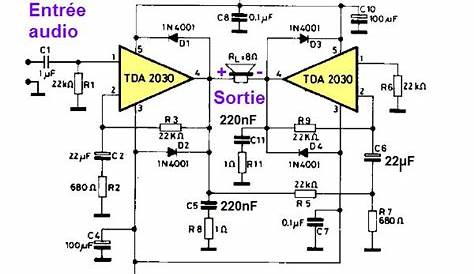 tda2050 bridge amplifier circuit