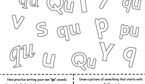 digraphs phonics qu literacy printables for kindergarten and first
