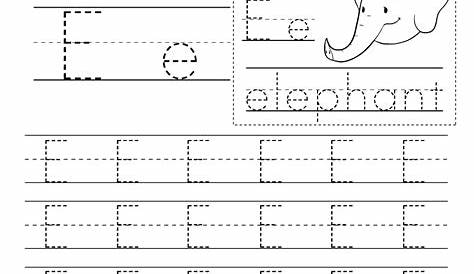 printable letter e tracing worksheets for preschool - letter e
