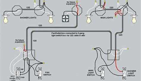 wiring diagram for 2 lights and 2 switches Two way light switch diagram