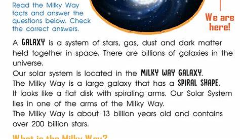 milky way galaxy worksheet