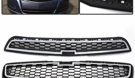 Mesh Chrome Front Bumper Upper & Lower Grille For 2013 Chevy Malibu LS