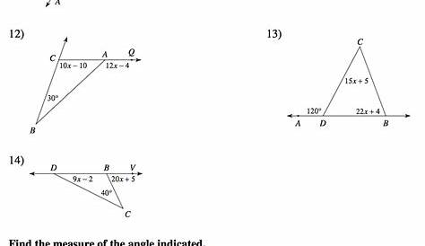 Tria Project Awesome Exterior Angle Theorem Worksheet | Worksheets Samples