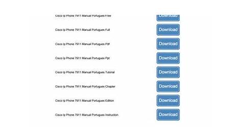 Cisco ip phone 7911 manual portugues by MichaelGeorge2355 - Issuu