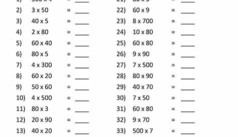 multiplication by 10 100 and 1000 worksheet