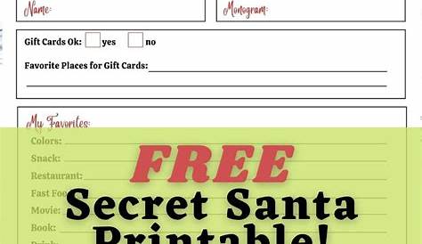 secret santa questions for coworkers printable