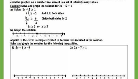 solving and graphing inequalities worksheets answer key