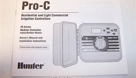 Hunter Instruction Manual for Hunter Pro-C Lawn Sprinkler Clock Timer