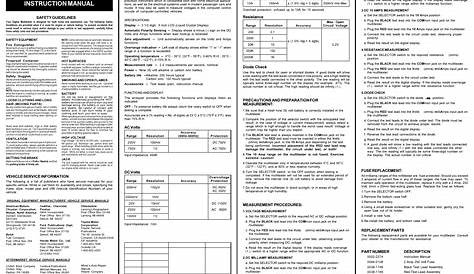 Actron Digital Multitester CP7674 User Manual | 1 page | Original mode
