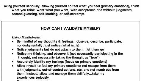 self validation worksheets