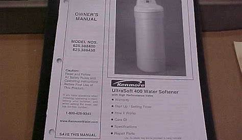 sears kenmore water softener manual