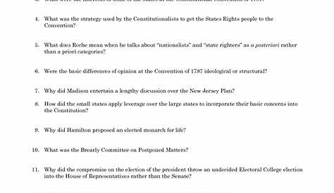 10 Best Images of Constitutional Convention Worksheet - Constitutional