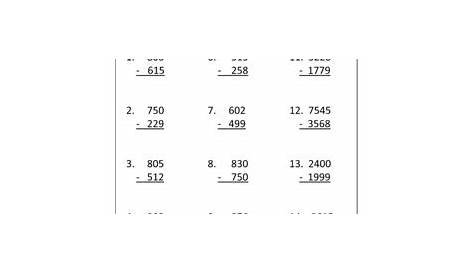 addition and subtraction worksheet 4th grade math - 4th grade multi