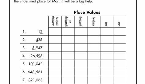 salla: place value math worksheets