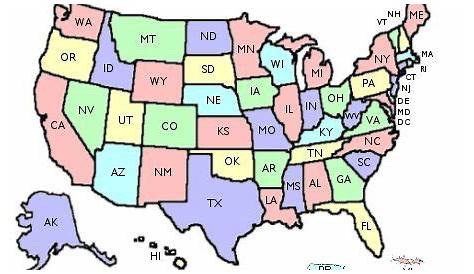 50 States Map Labeled