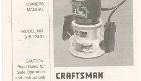 sears craftsman router 315.174720 manual