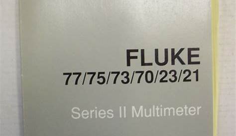 Fluke 77/75/73/70/23/21 multimeter service manual