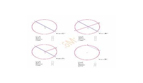 parts of circle worksheet