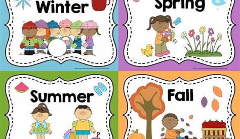 FREE Seasons Posters and Coloring Sheets | Seasons preschool, Preschool