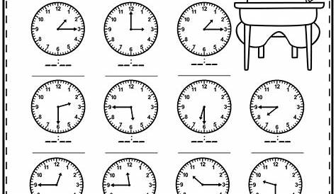 match the time worksheet