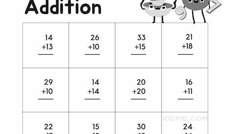 Two-digit Addition Math Worksheets for Kids - Kidpid