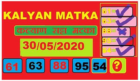 KALYAN SATTA MATKA TODAY 30/05/2020 TABLE CHART TRICKS | KALYAN MATKA