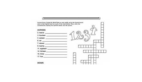 los numeros en espanol worksheet