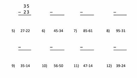 Double Digit Subtraction Without Regrouping Printable : Worksheets To