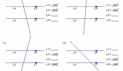 geometry lines and angles worksheet answers