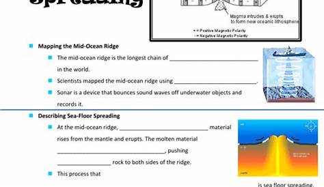 sea floor spreading worksheets answer key