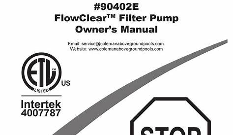COLEMAN FLOWCLEAR 90402E WATER PUMP OWNER'S MANUAL | ManualsLib