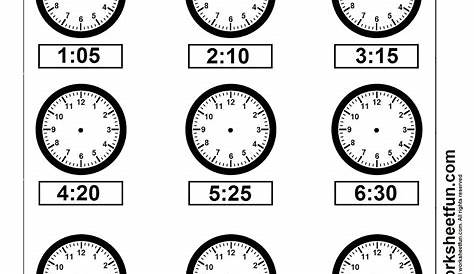 Clock Worksheets - To 1 Minute - Free Printable Telling Time Worksheets
