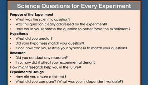 Science Questions for Every Experiment - Upper Elementary