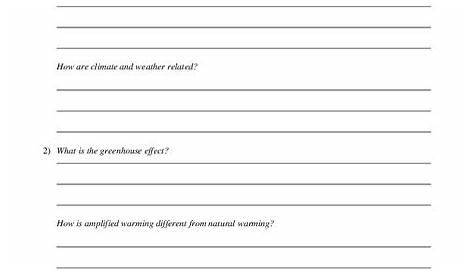 Global Warming Webquest - Group Worksheet Worksheet for 4th - 6th Grade