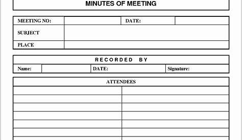 printable meeting minutes template