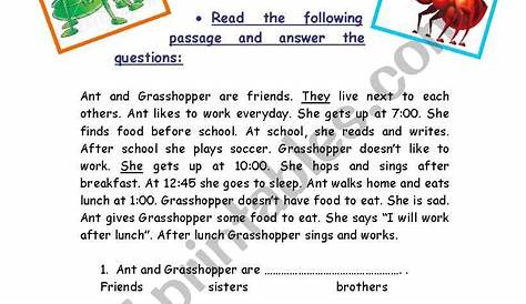 read and comprehension worksheets