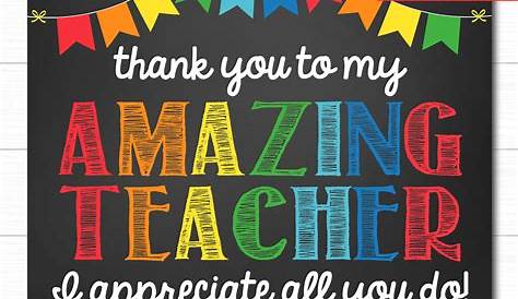 Teacher Appreciation Sign Virtual Teacher Appreciation | Etsy | Teacher