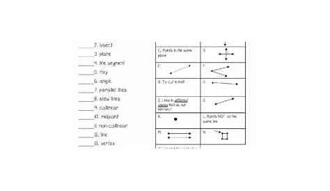 geometry terms worksheet