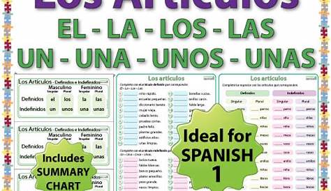 spanish worksheets definite and indefinite articles
