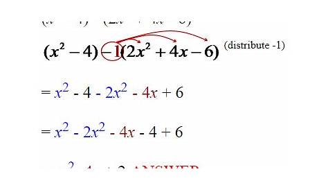 example of subtracting polynomials
