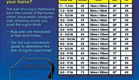 horse rug size chart