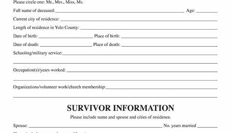 writing your own obituary worksheet